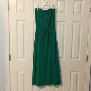 Gap Kelly Green strapless maxi dress